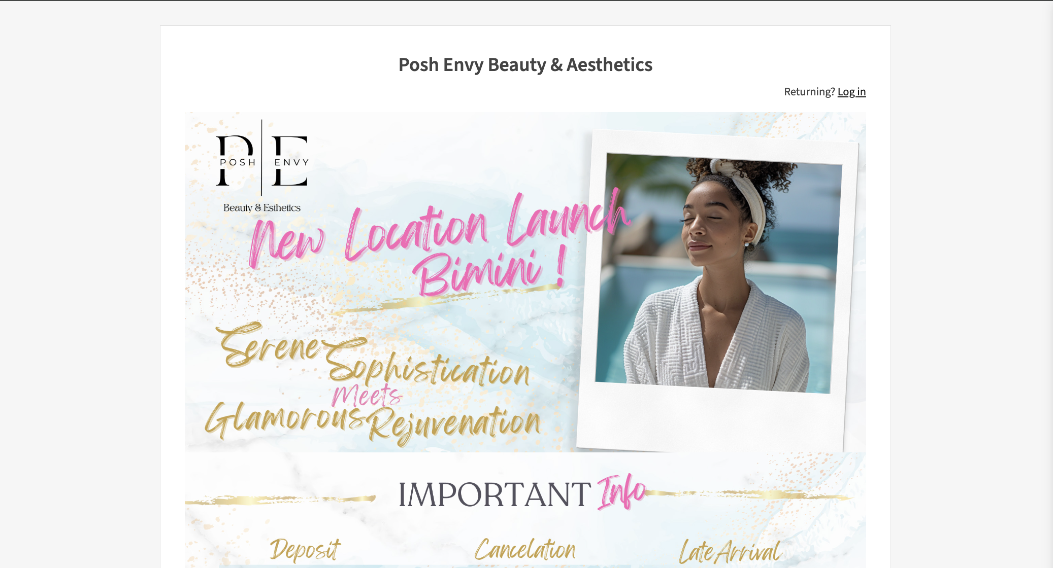 Web Design Aquity project by Carlos Cruz of Posh Envy Booking Site